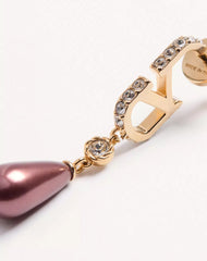 Vlogo Signature Metal Earrings With SwarovskiÂ® Crystals And Glass Drops