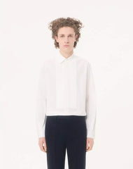 Valentino Cotton Poplin Shirt With Pleated Plastron And Lace Details