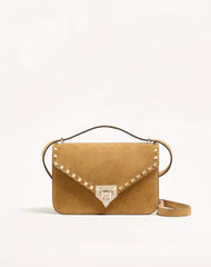 Valentino Garavani Rockstud Small Shoulder Bag In Suede