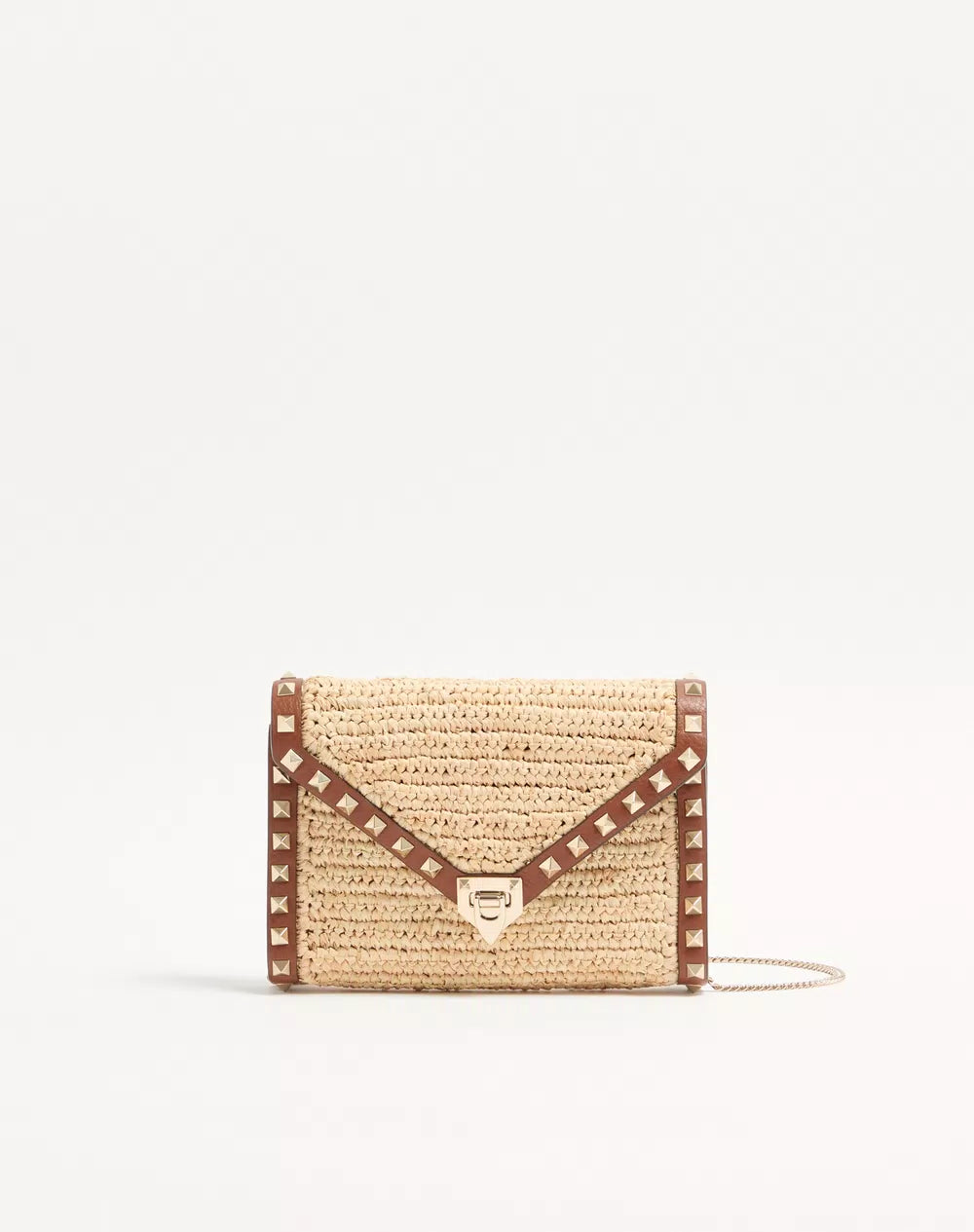 Mini Rockstud Raffia Shoulder Bag