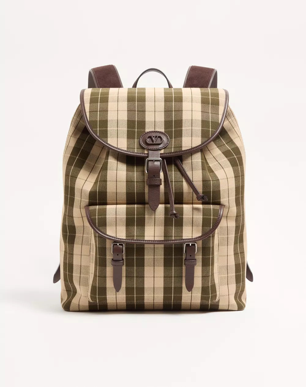 Valentino Garavani Antibes Backpack In Check Fabric