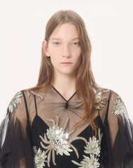 Embroidered Cady Couture Gown