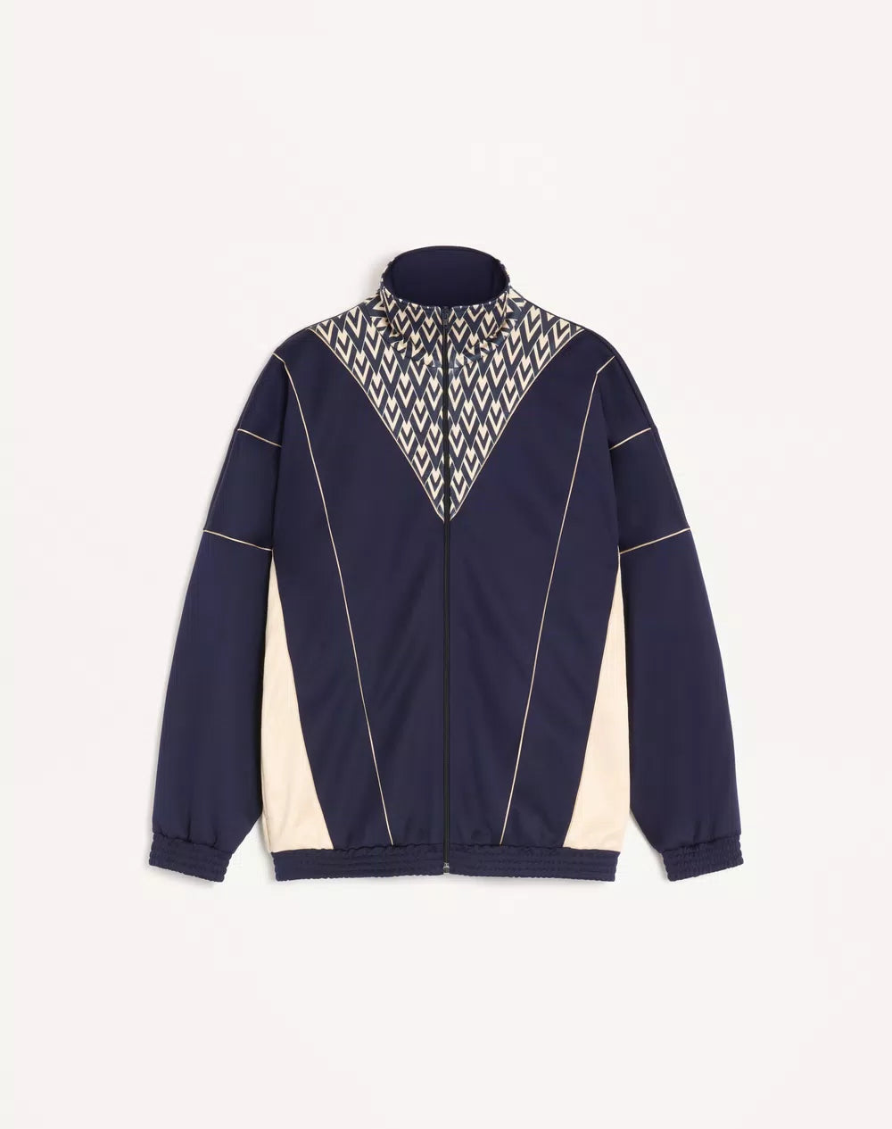 Valentino Acetate Sweatshirt With Zip And Inlaid Toute La V Print