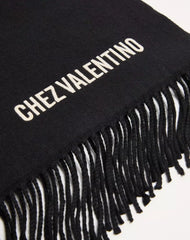Valentino Wool Scarf With Chez Valentino Embroidery