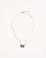 Flutterby Necklace In Metal And Enamel