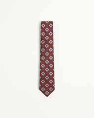 Valentie Patterned Tie In Silk, Wool, And Jacquard