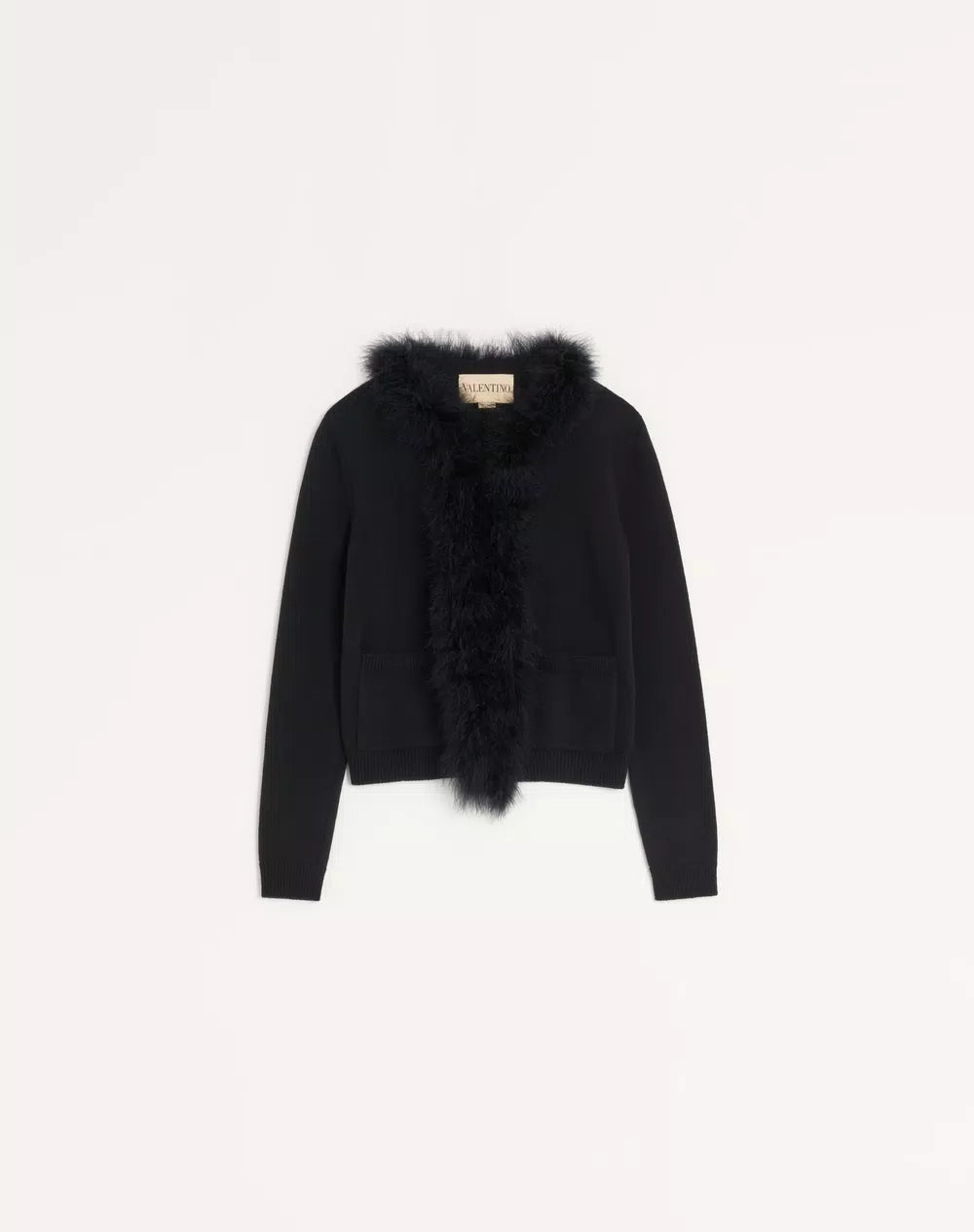 Wool Cardigan With Feathers