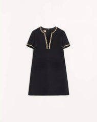 Embroidered Canestrello Tweed Short Dress