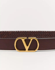 VLogo Signature Braided Calfskin Belt 25 Mm