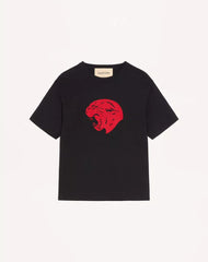 Valentino Cotton T-Shirt With Panther Print