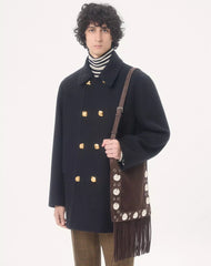 Valentino Double-Breasted Wool Felt Coat