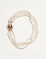 Ovalette Necklace In Metal, Enamel, Pearls And SwarovskiÂ® Crystals