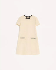 Short Dress In Plain Wool Tweed