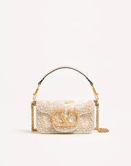 Valentino Garavani LocÃ² Small Embroidered Shoulder Bag With Jewel Logo