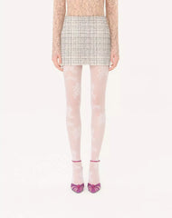 Square Tweed Mini Skirt