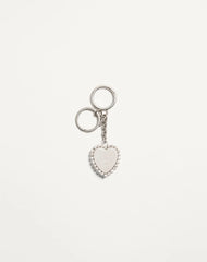 Coeur Hyperbole Bag Charm With Key Chain In Metal, Synthetic Material And Crystals
