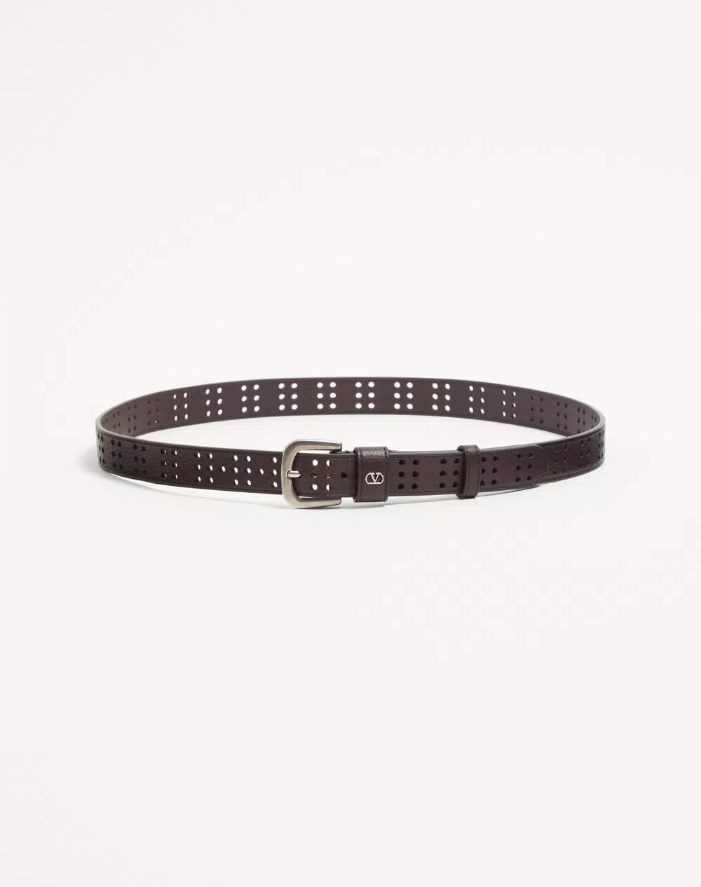 Mini VLogo Signature Belt In Perforated Leather