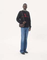 Valentino Cotton Crewneck Sweatshirt With Made In Valentino Print