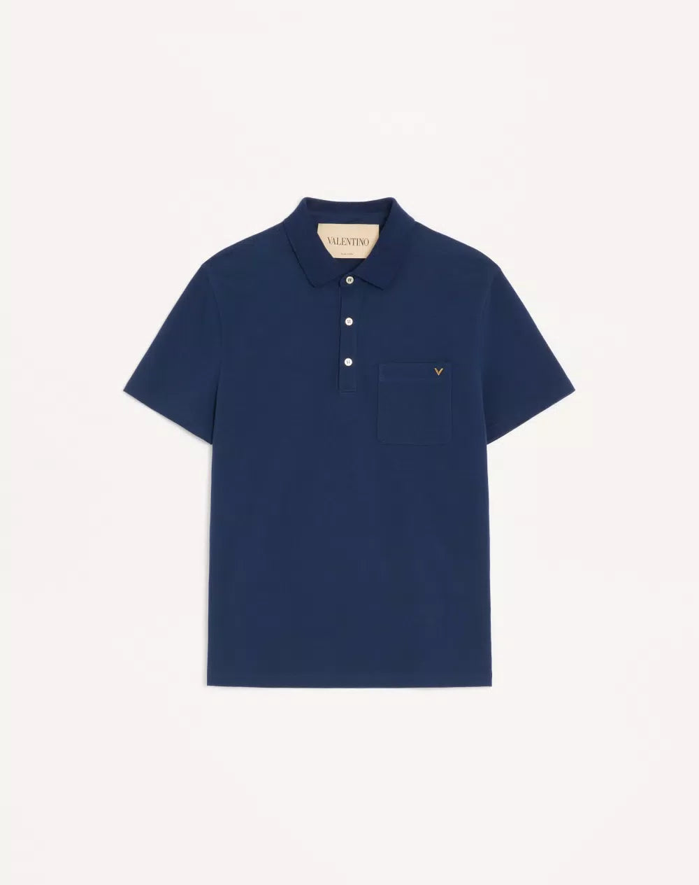 Valentino Polo Shirt In Cotton Piquet With Vgold