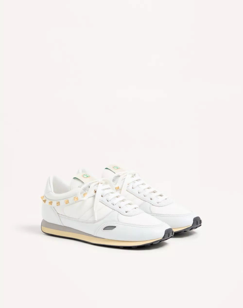 Stud Up Sneaker In Leather And Nylon