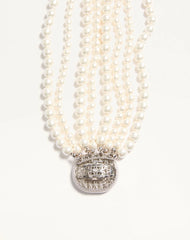 Ovalette Necklace In Metal, Baroque Glass Beads, And SwarovskiÂ® Crystals