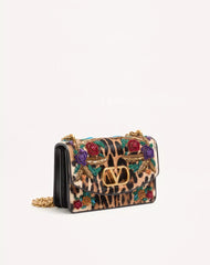 Valentino Garavani Vain Shoulder Bag In Embroidered Pony-Effect Kidskin Leather
