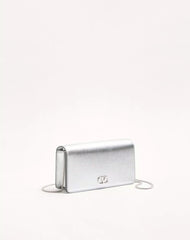 VLogo Signature Mini Shoulder Bag In Laminated Grainy Calfskin