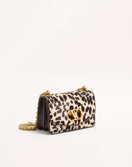 Valentino Garavani Vain Small Shoulder Bag In Pony Effect Calfskin With Animalier Print