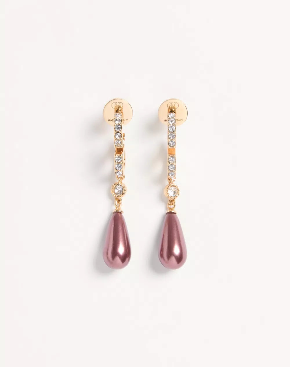 Vlogo Signature Metal Earrings With SwarovskiÂ® Crystals And Glass Drops