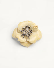 Valentino Fleur Lumineuse Tie Clip In Metal, Enamel And Fabric