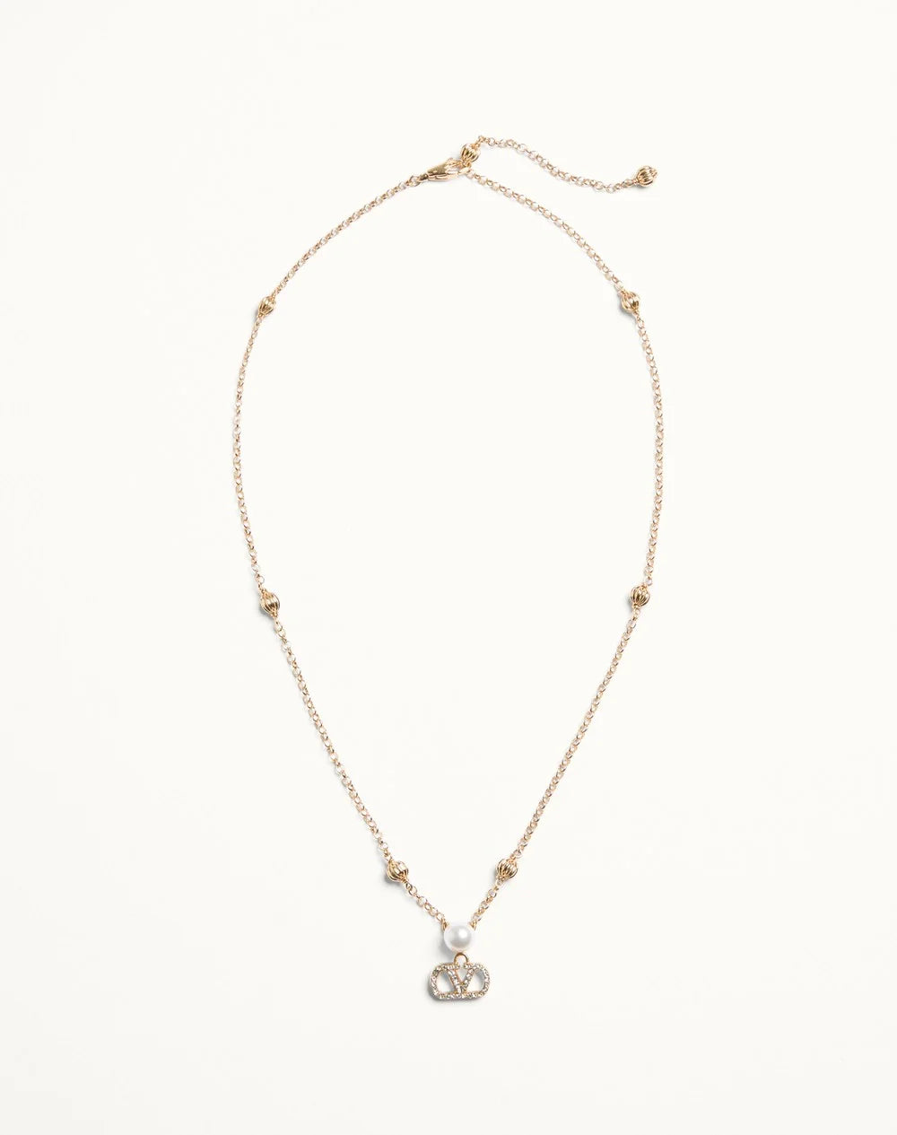 Vlogo Signature Necklace In Metal, Pearl And SwarovskiÂ® Crystals
