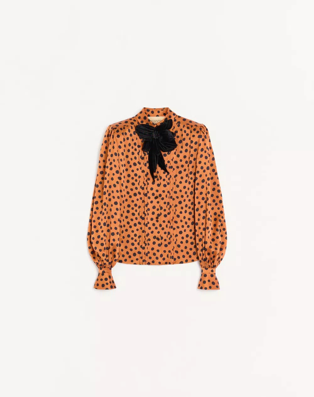 Crepe Satin Shirt With Plus De Pois Dalmata Print