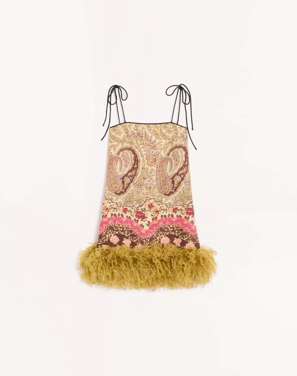 Short Shappe Silk Dress With Voyage Imaginaire Paisley