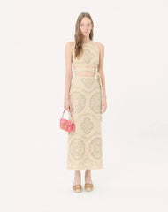 Midi Skirt In Floral Stamp Blanket