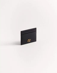 VLogo Signature Grainy Calfskin Card Holder