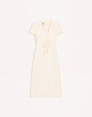 Embroidered Crepe Couture Midi Dress