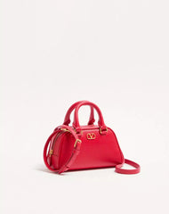 Mini VLogo Signature Bowling Bag In Grainy Calfskin