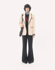 Valentino High-Neck Wool Jumper With VLogo Patch