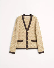 Wool Cardigan With Toute La V Pattern