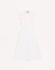 Embroidered Poplin Midi Dress