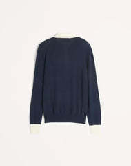 Long-Sleeved Cotton Polo Shirt
