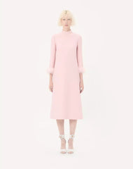 Crepe Couture Dress with Feathers