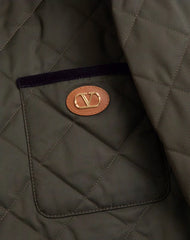Quilted Nylon Shirt Jacket With Vlogo Patch
