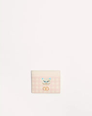 VLogo Signature Le Chat De La Maison Cardholder In Grainy Calfskin