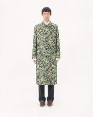 Valentino Single-Breasted Coat In Cotton Drill With Papier Floral Print