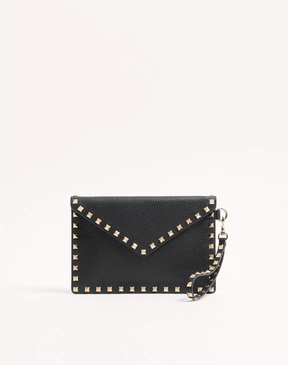 Rockstud Grainy Calfskin Pouch
