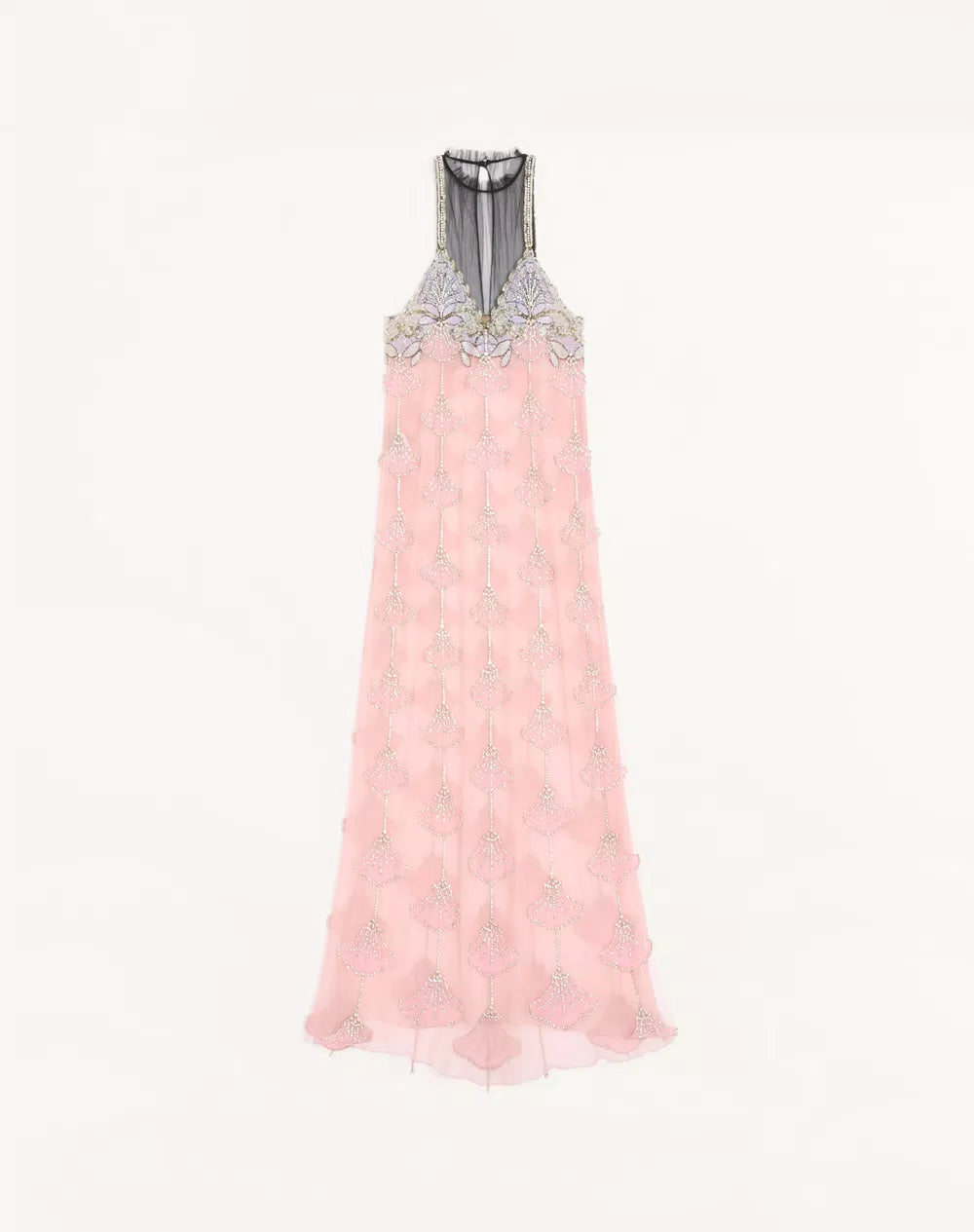 Long Dress In Embroidered Tulle Illusione