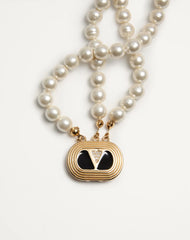 Ovalette Necklace In Metal, Enamel, Pearls And SwarovskiÂ® Crystals