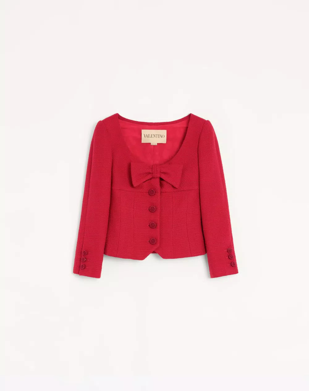 Short Jacket In Plain Wool Tweed