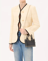 Rockstud Mini Shopping Bag In Grainy Calfskin